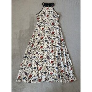 The Moon Women's Size Small Floral Halter Collared Maxi Dress Party Cocktail‎